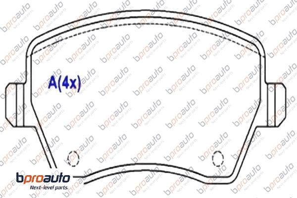 Kit de plaquettes de frein, frein à disque BPROAUTO 1BP30875AA