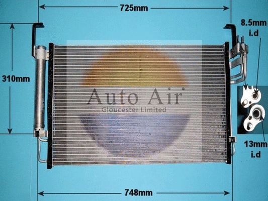 Condenseur, climatisation AUTO AIR GLOUCESTER 16-1155