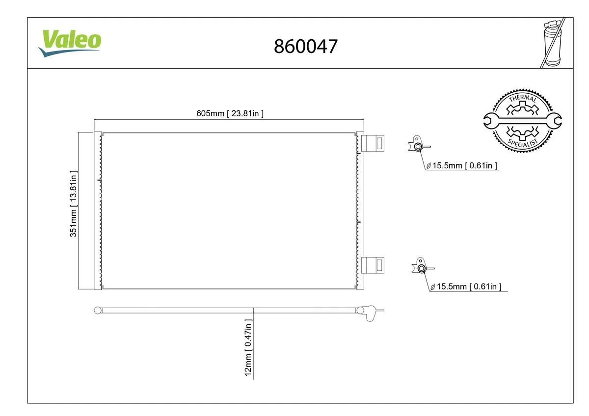 Condenseur, climatisation VALEO 860047