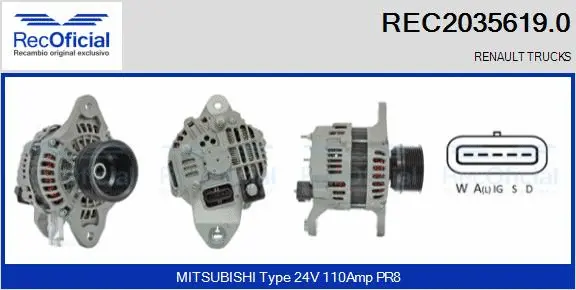 Alternateur RECOFICIAL REC2035619.0