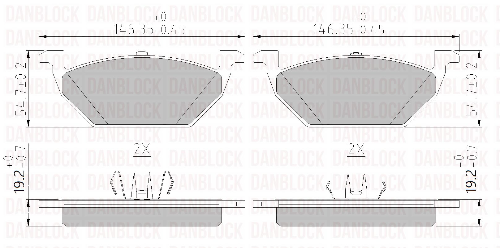 Kit de plaquettes de frein, frein à disque DANBLOCK DB 510382