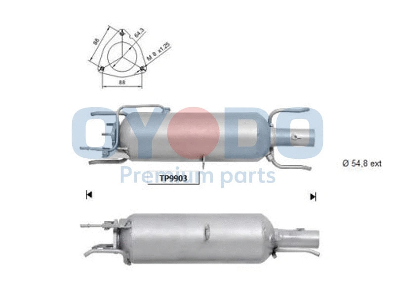 Filtre à particules / à suie, échappement Oyodo 20N0020-OYO