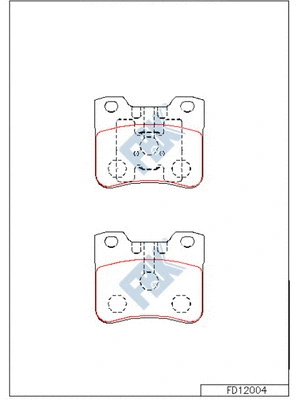 Kit de plaquettes de frein, frein à disque FBK FD12004S