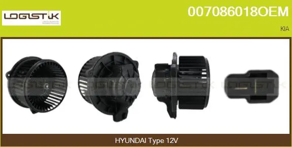 Pulseur d'air habitacle LGK 007086018OEM