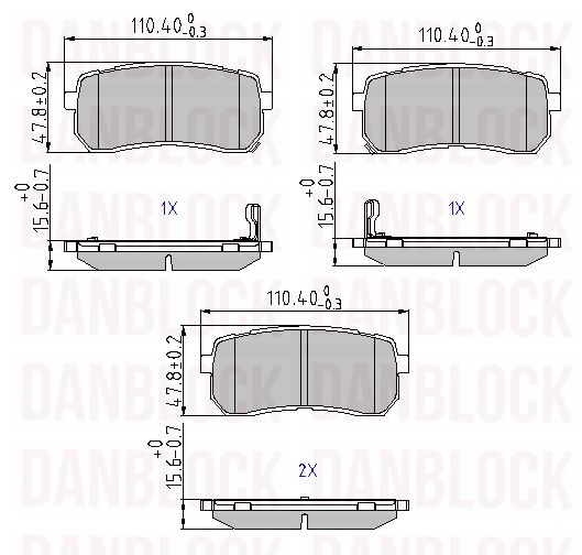 Kit de plaquettes de frein, frein à disque DANBLOCK DB 510585