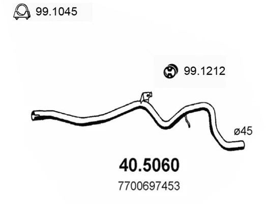 Tuyau d'échappement ASSO 40.5060
