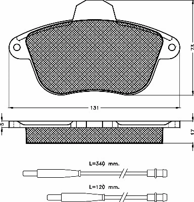 Kit de plaquettes de frein, frein à disque BSF 10347