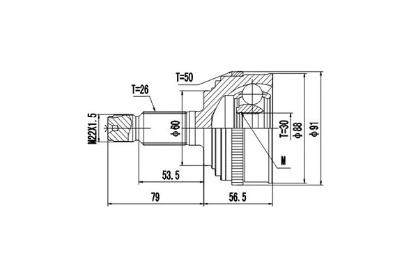 Jeu de joints, arbre de transmission DYNAMATRIX DCV823033