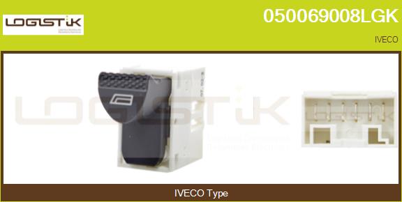 Interrupteur, lève-vitre LGK 050069008LGK