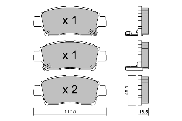 Kit de plaquettes de frein, frein à disque AISIN BPTO-1916