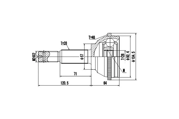 Jeu de joints, arbre de transmission DYNAMATRIX DCV818005