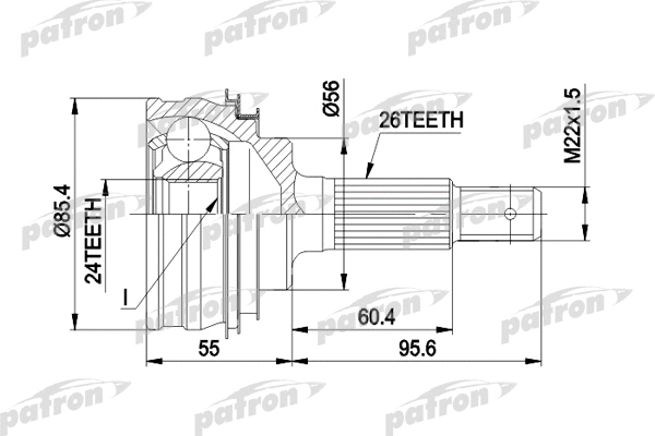 Jeu de joints, arbre de transmission PATRON PCV1070