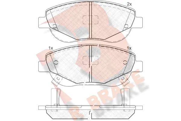 Kit de plaquettes de frein, frein à disque R BRAKE RB1944