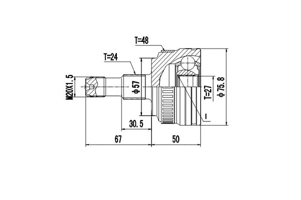 Jeu de joints, arbre de transmission DYNAMATRIX DCV835004