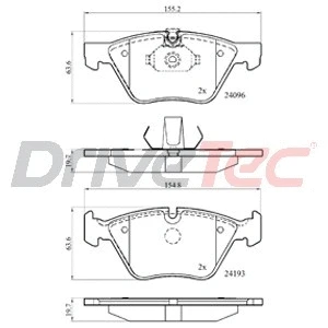 Kit de plaquettes de frein, frein à disque DriveTec DPAD1956