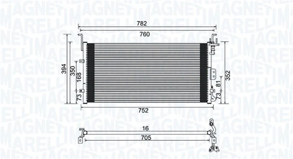 Condenseur, climatisation MAGNETI MARELLI 350203959000