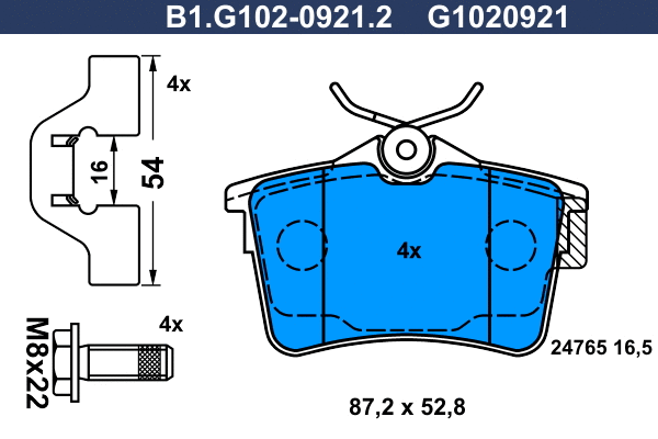 Kit de plaquettes de frein, frein à disque GALFER B1.G102-0921.2
