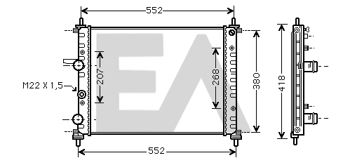 Radiateur, refroidissement du moteur EACLIMA 31R25090