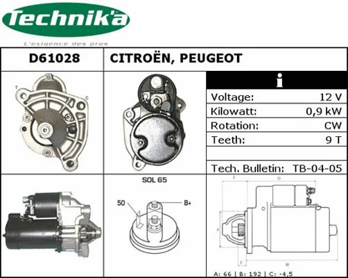 Démarreur Technika D61028