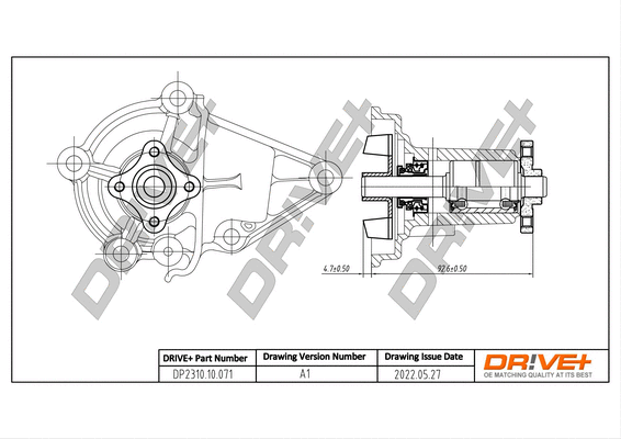 Pompe à eau, refroidissement du moteur Dr!ve+ DP2310.10.071