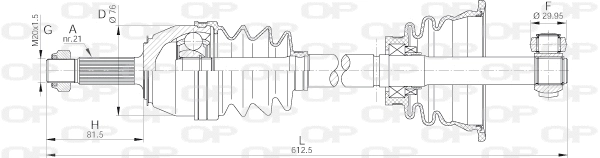 Arbre de transmission OPEN PARTS DRS6135.00