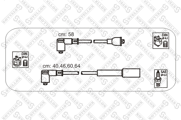 Kit de câbles d'allumage STELLOX 10-38453-SX