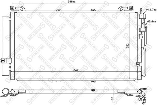 Condenseur, climatisation STELLOX 10-45103-SX
