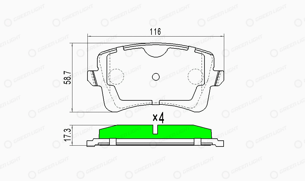 Kit de plaquettes de frein, frein à disque Automotive Adriado GLBP0032