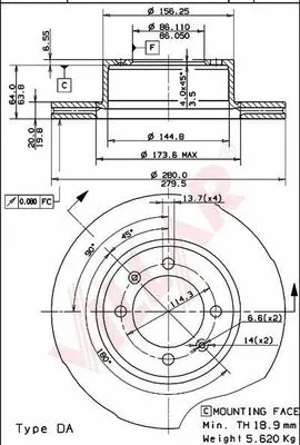 Disque de frein VILLAR 628.1082