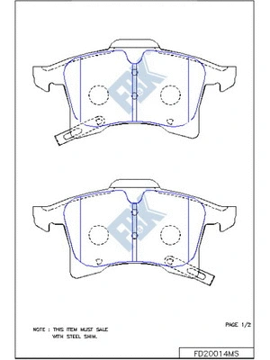 Kit de plaquettes de frein, frein à disque FBK FD20014MS