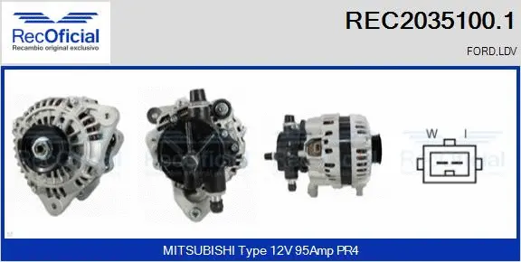 Alternateur RECOFICIAL REC2035100.1