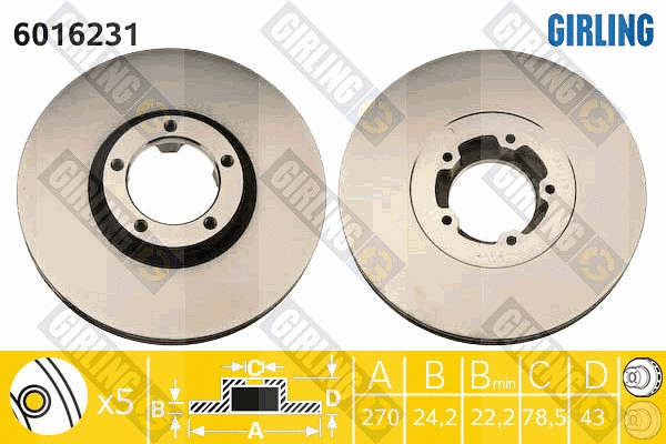 Disque de frein GIRLING 6016231