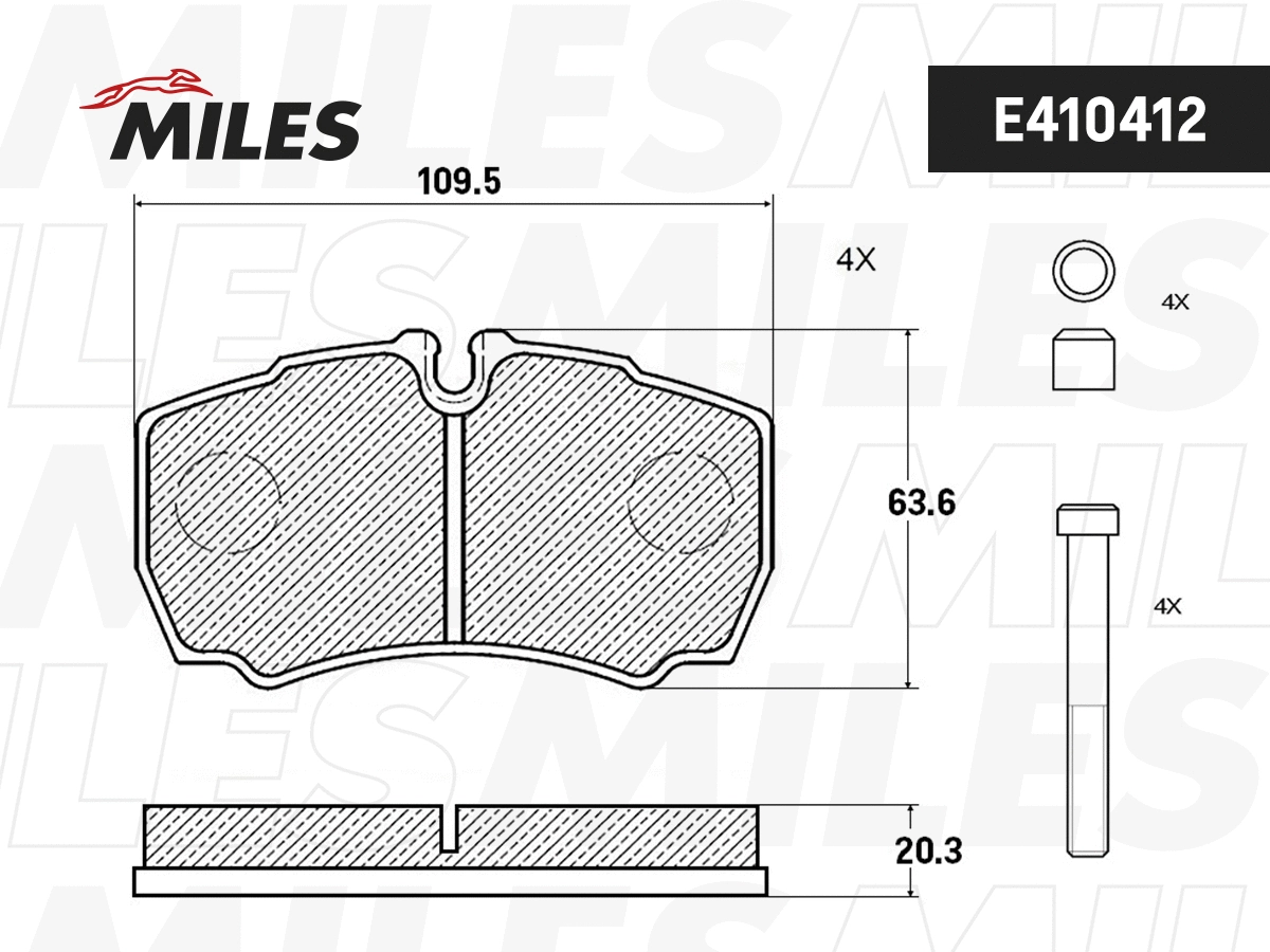 Kit de plaquettes de frein, frein à disque MILES E410412