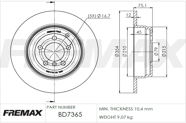 Disque de frein FREMAX BD-7365