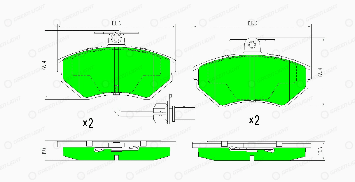 Kit de plaquettes de frein, frein à disque Automotive Adriado GLBP0061