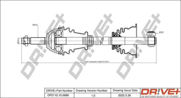 Arbre de transmission Dr!ve+ DP2110.10.0686
