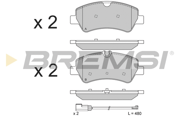 Kit de plaquettes de frein, frein à disque BREMSI BP3526