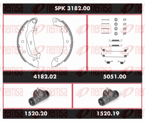 Kit de freins, freins à tambours REMSA SPK 3182.00