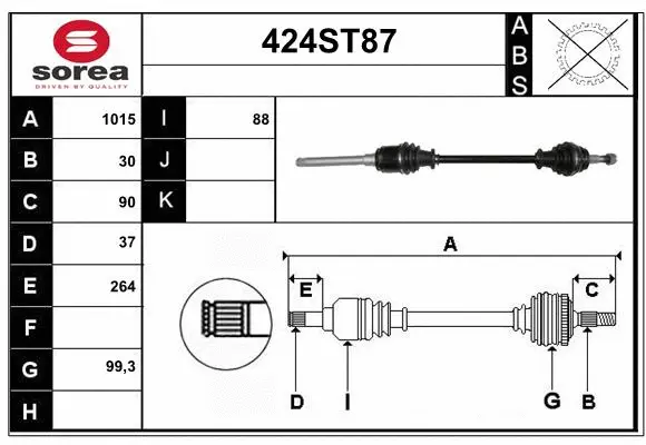 Arbre de transmission STARTCAR 424ST87