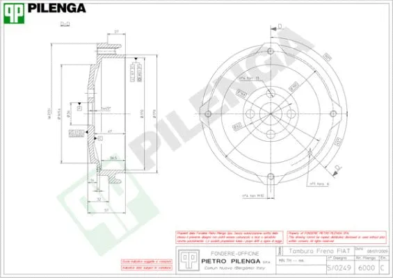Tambour de frein PILENGA 6000
