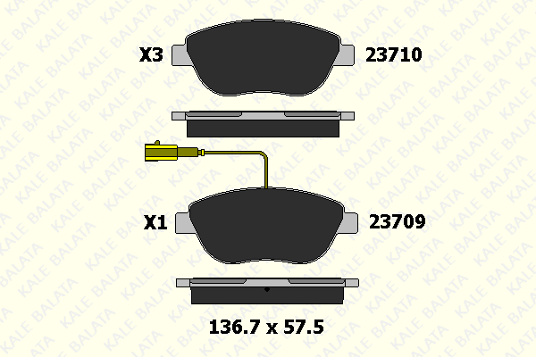 Kit de plaquettes de frein, frein à disque KALE 23710 192 05