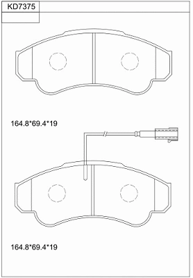 Kit de plaquettes de frein, frein à disque ASIMCO KD7375