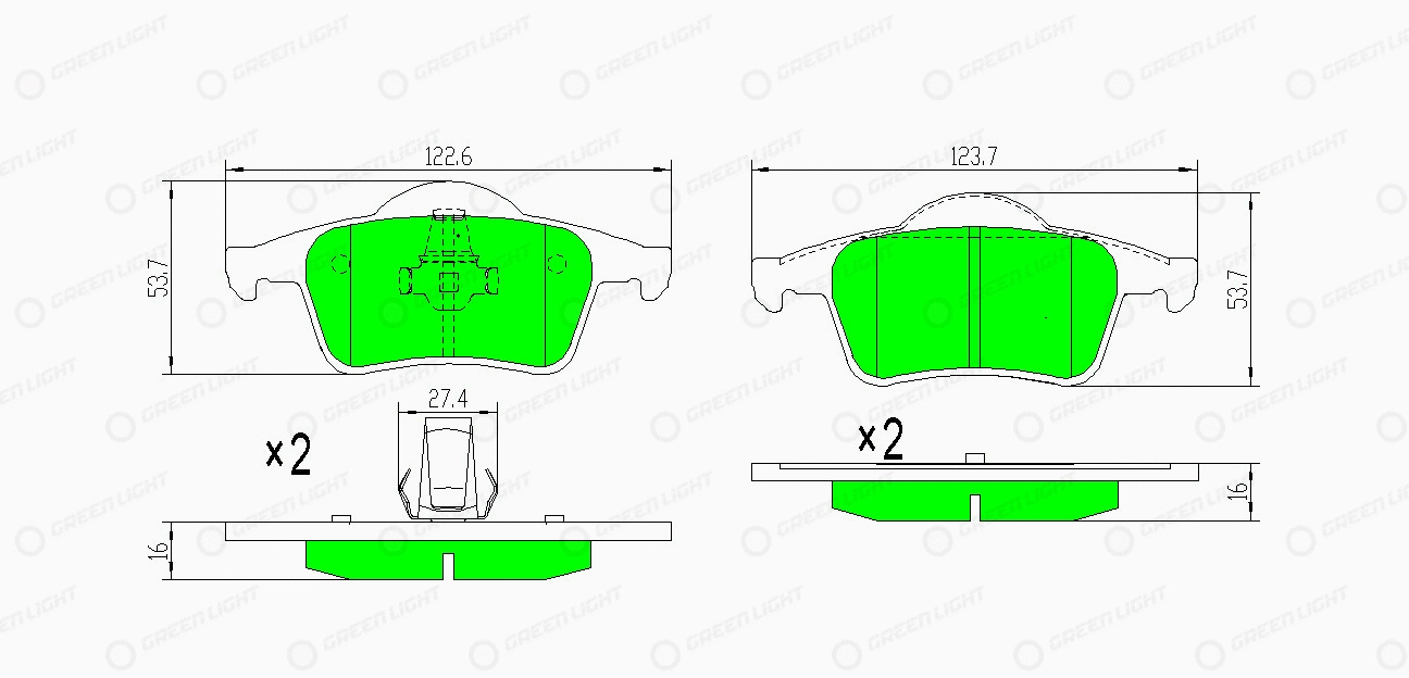 Kit de plaquettes de frein, frein à disque Automotive Adriado GLBP0125
