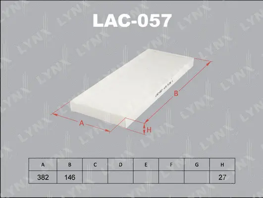 Filtre, air de l'habitacle LYNXAUTO LAC-057