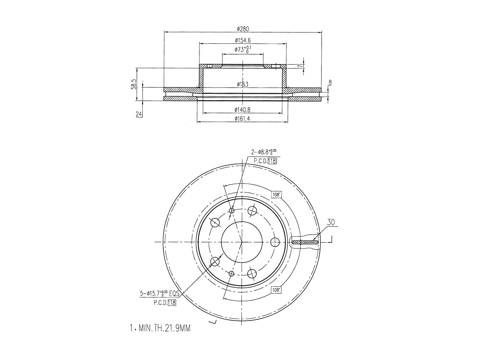 Disque de frein A.Z. Meisterteile AZMT-44-024-1493