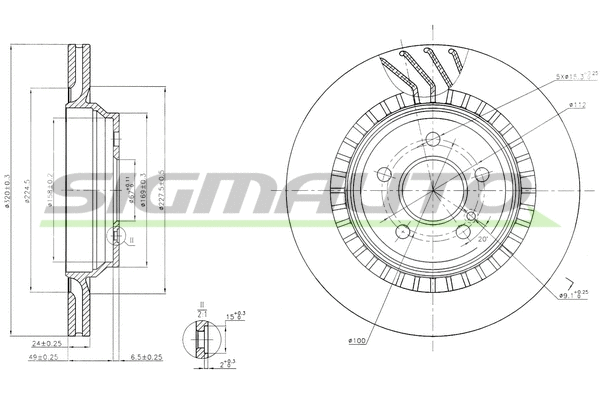 Disque de frein SIGMAUTO DBB771V