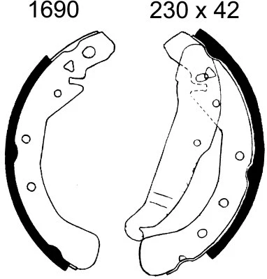 Jeu de mâchoires de frein BSF 01690