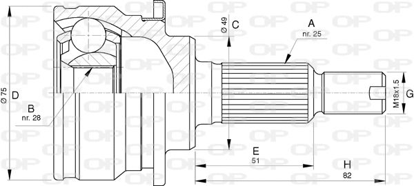 Jeu de joints, arbre de transmission OPEN PARTS CVJ5770.10