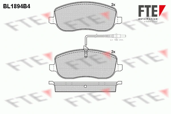 Kit de plaquettes de frein, frein à disque FTE 9010482