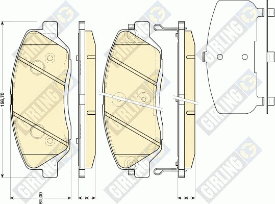 Kit de plaquettes de frein, frein à disque GIRLING 6134189